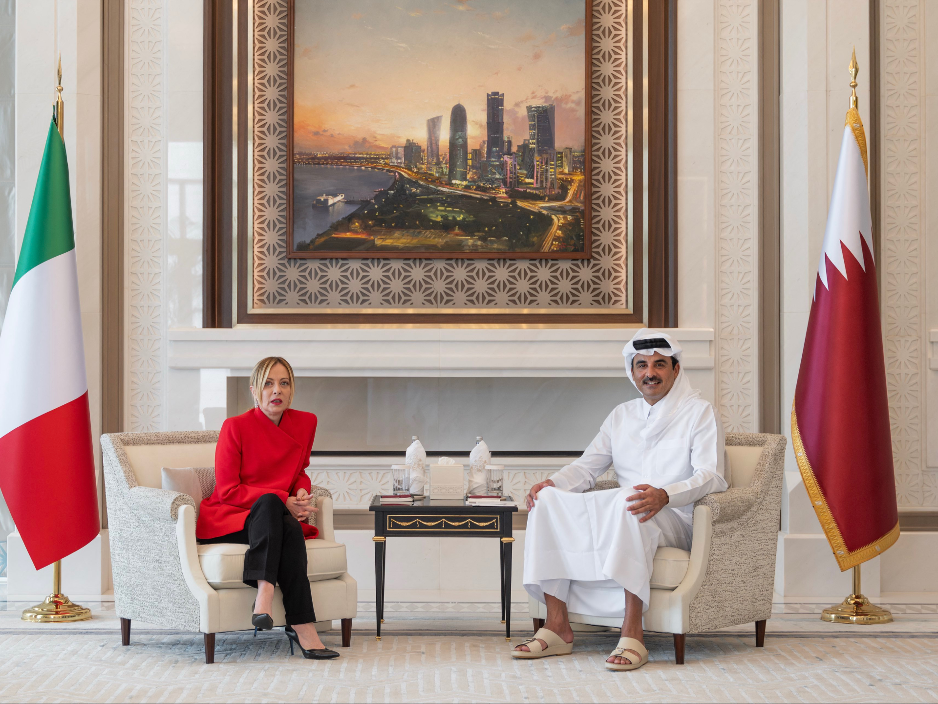 Italy's Meloni Meets Qatar Emir