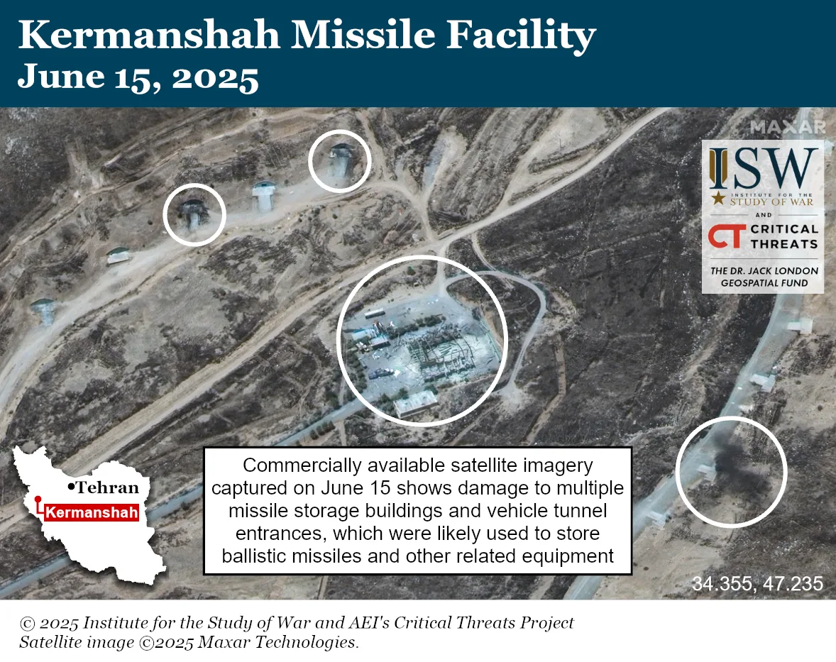 Citizens in Kermanshah reported seeing several missiles in the sky on Saturday evening