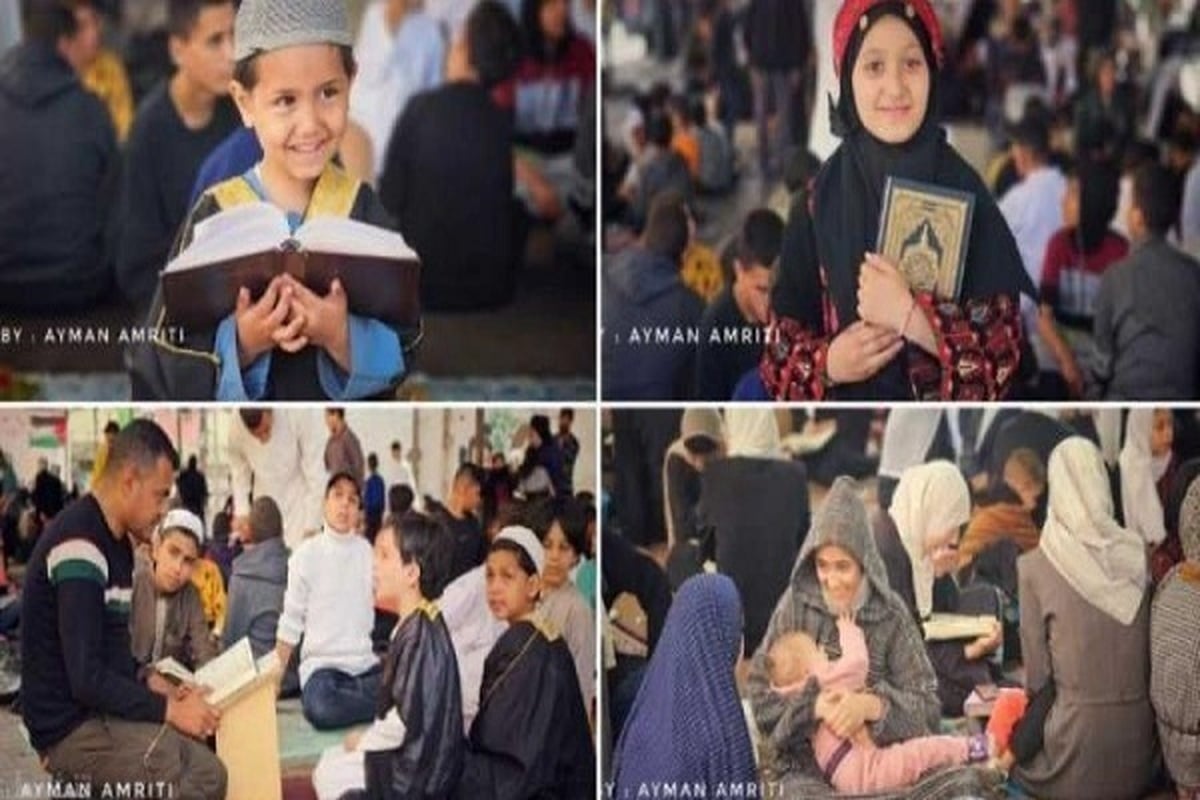 نحو 200 من حفظة القرآن الكريم يشاركون في فعالية «يوم السرد القرآني» بمخيم الشاطئ غربي غزة، نظمها مجلس القرآن والسنة