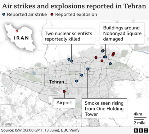 US-Israeli Airstrikes Target Tehran, Reports Indicate