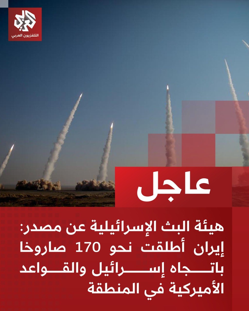 Iran reportedly launches around 170 missiles towards Israel and US bases in the region.