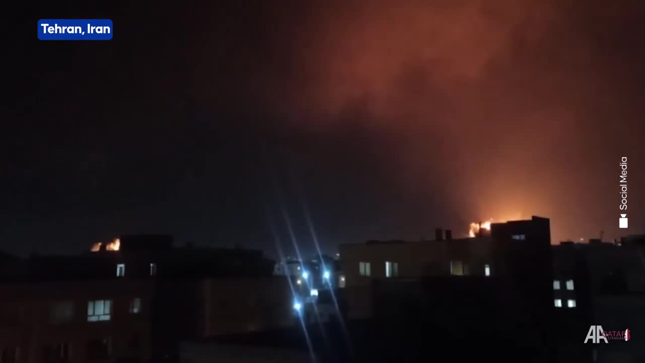 Massive airstrikes hit Tehran, causing explosions across the Iranian capital.