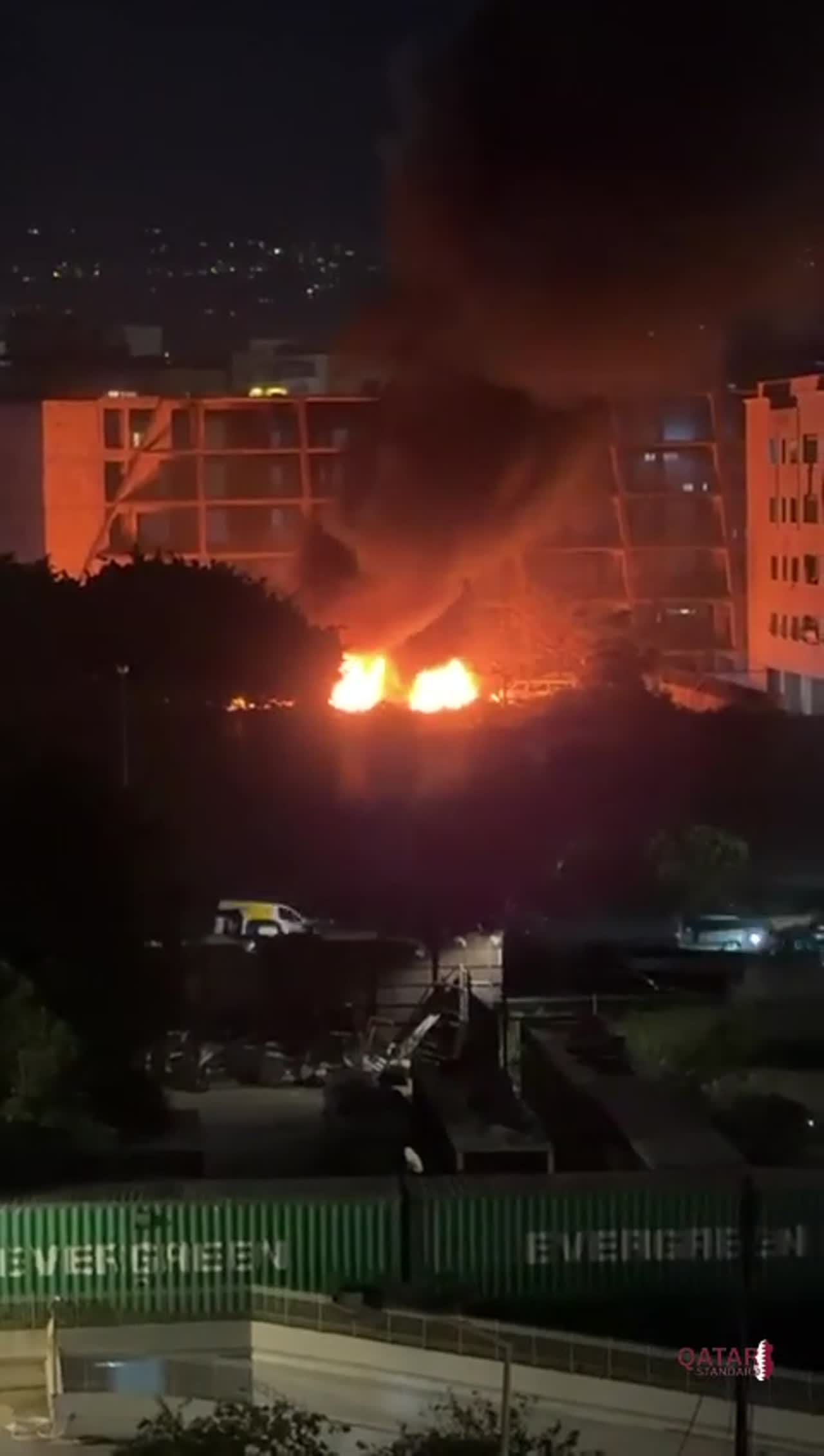 Fires Erupt in Vehicles Following Airstrikes in Al-Jnah Area, South Beirut