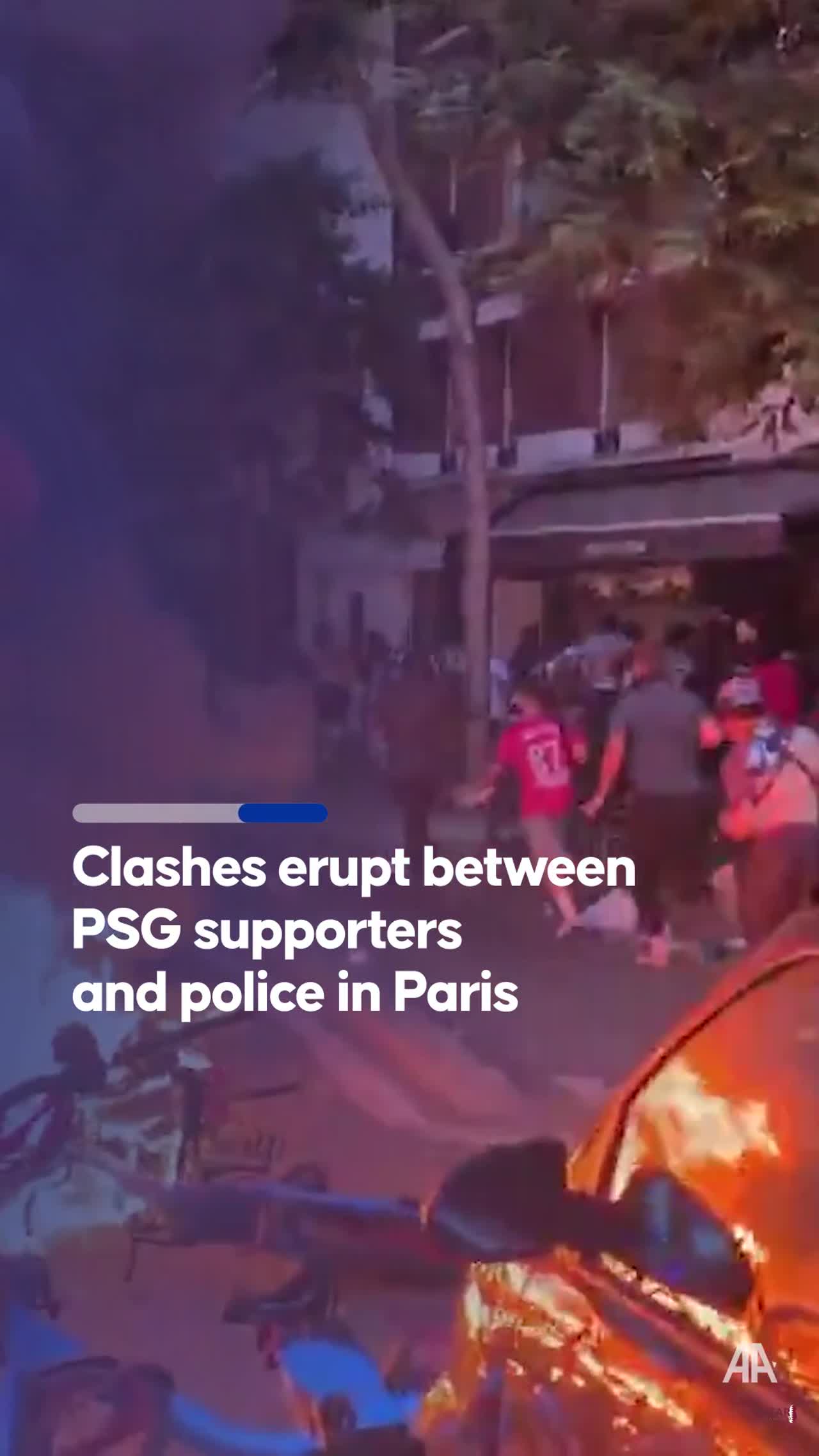 Paris Saint-Germain Fans Clash with Police near Stadium After Win