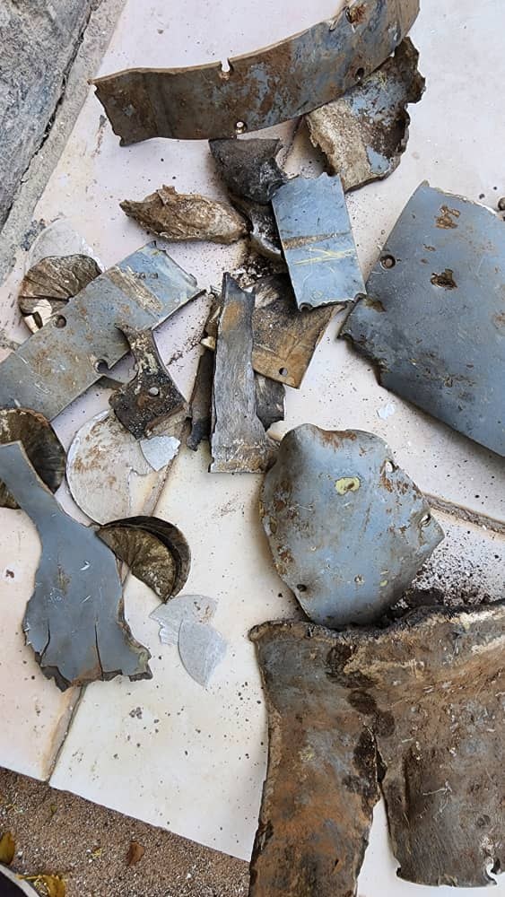 Fragments of the Turkish-made MAM-L glide bomb recovered from the Jaffey farm in Lower Shabelle, Somalia